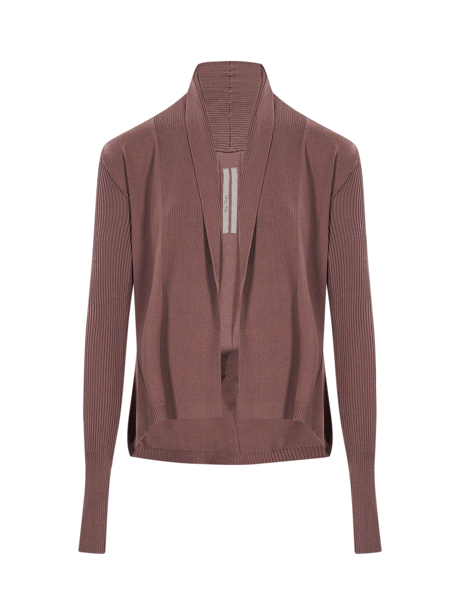Cardigan aperto in maglia in bordeaux 