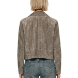 Giacca pelle agnello biker 