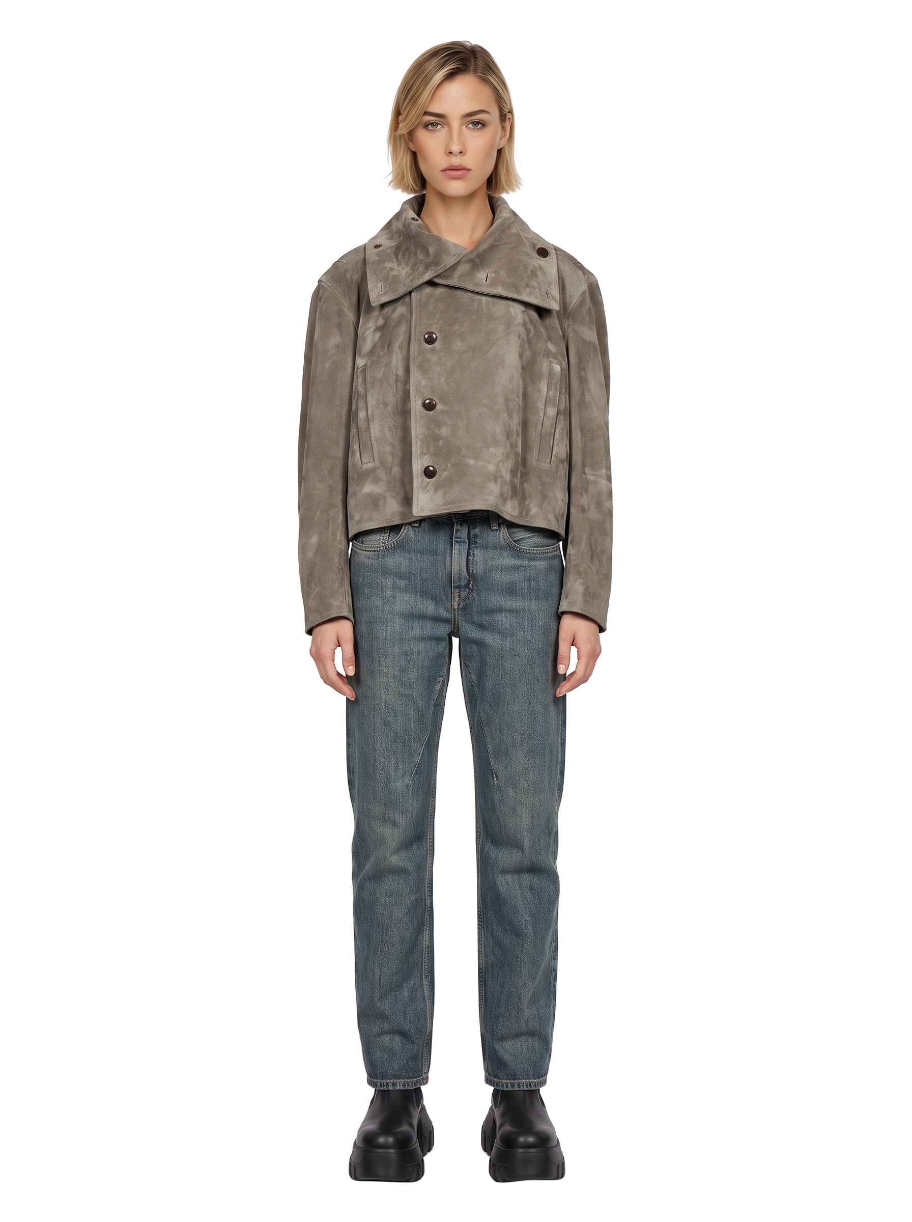 Giacca pelle agnello biker 