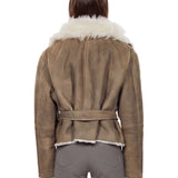 Giacca cropped modello flight in grigio 