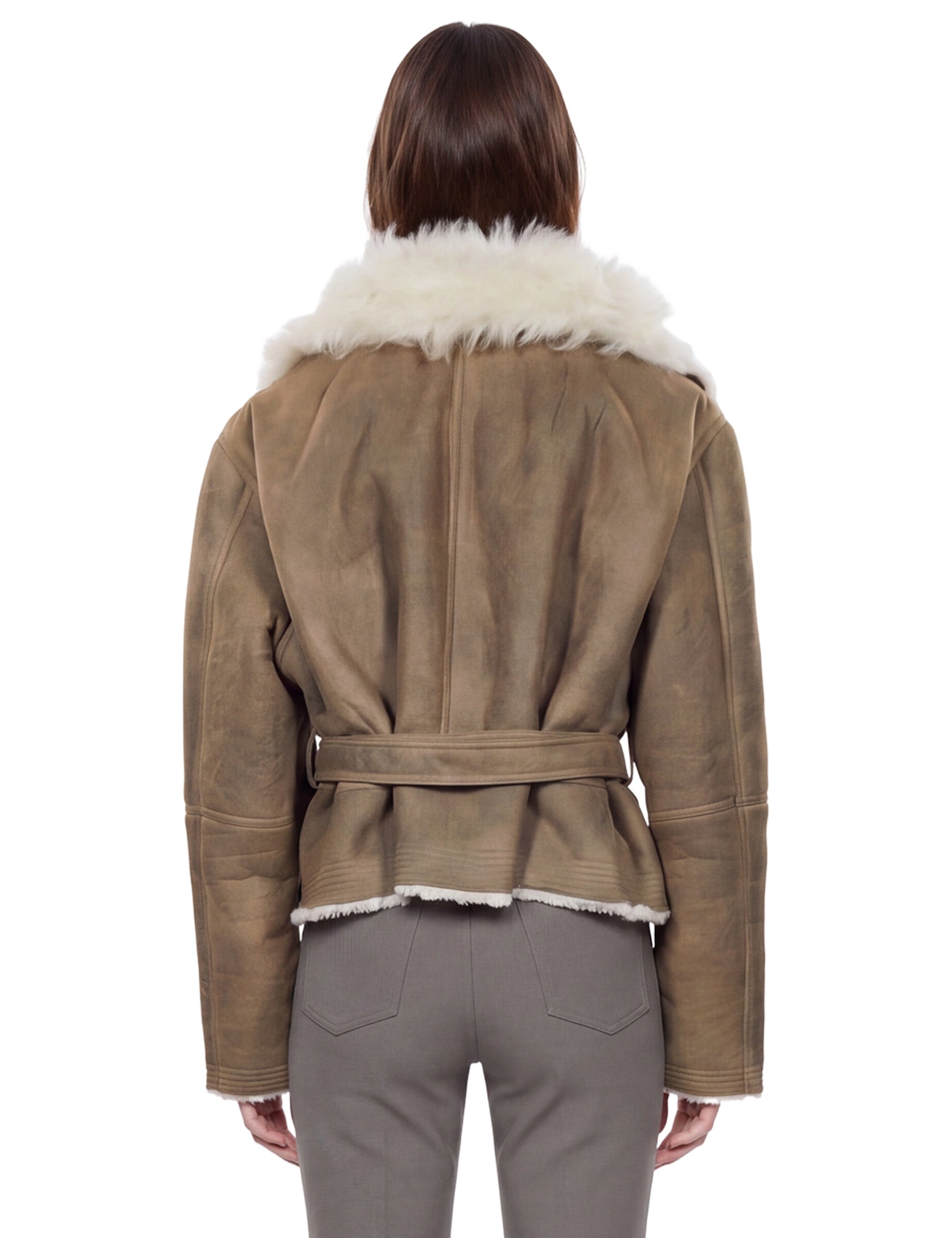 Giacca cropped modello flight in grigio 