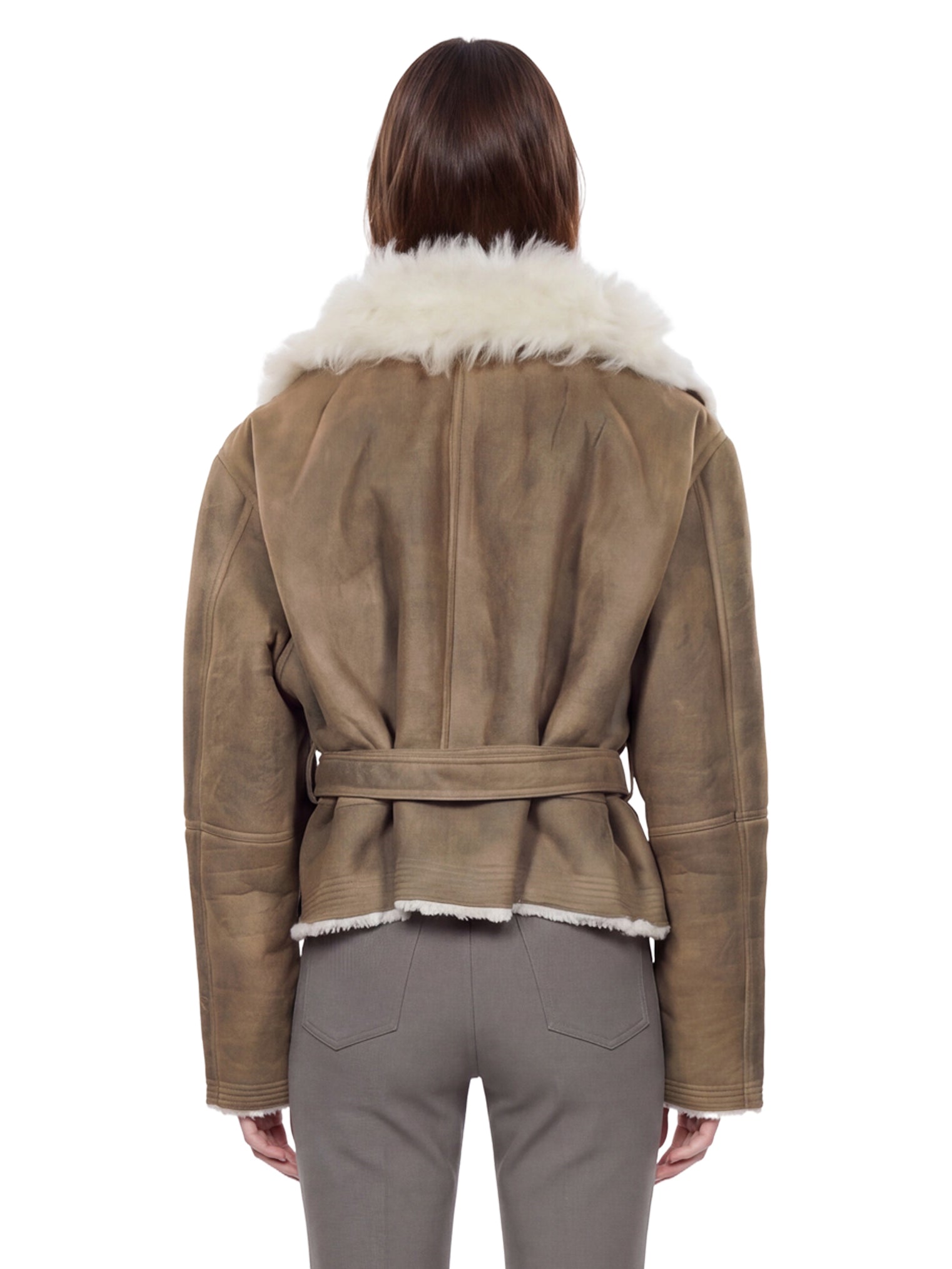 Giacca cropped modello flight in grigio 