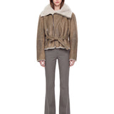 Giacca cropped modello flight in grigio 