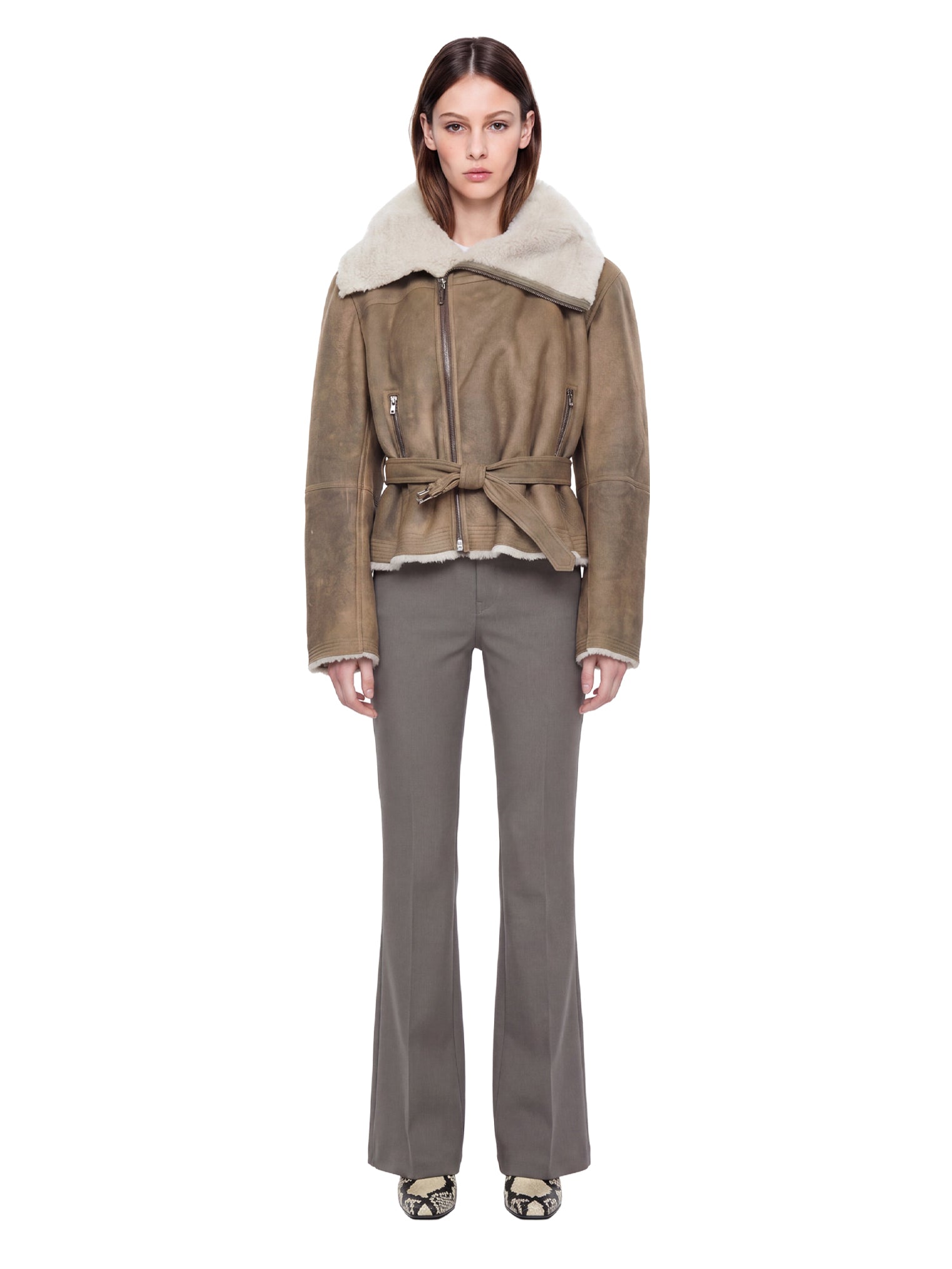 Giacca cropped modello flight in grigio 