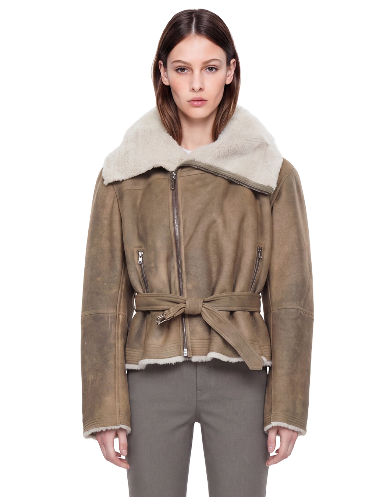 Giacca cropped modello flight in grigio 