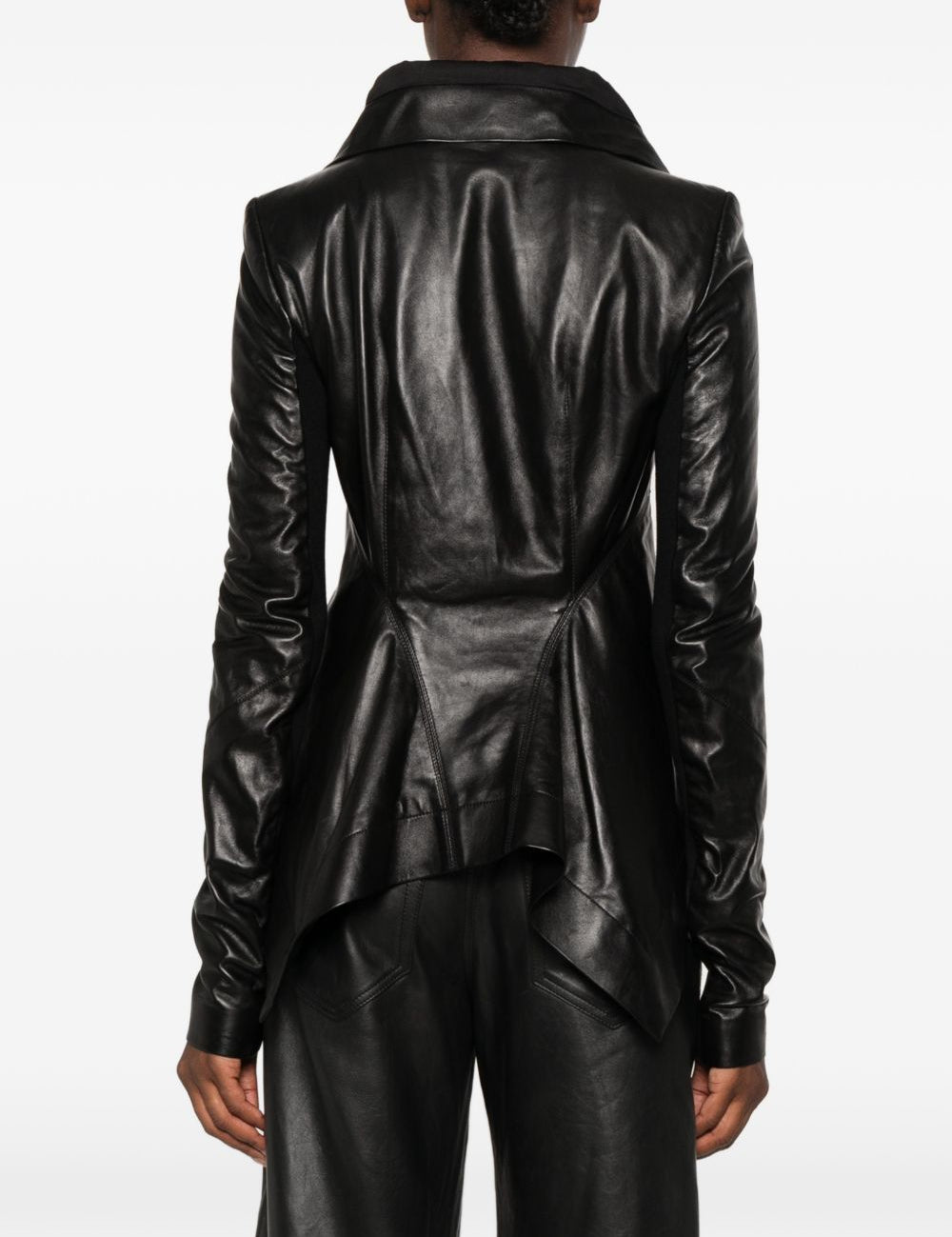 Giacca in pelle naska biker in nero 