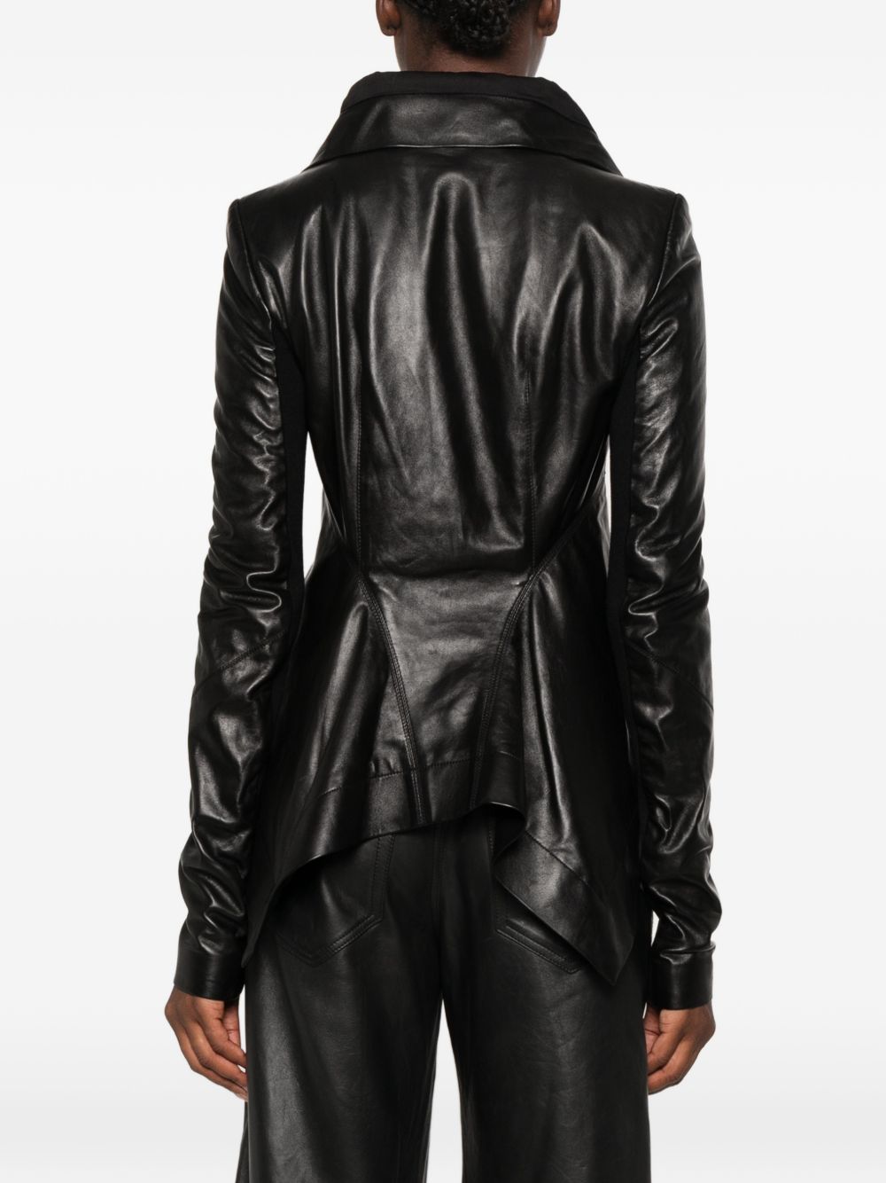Giacca in pelle naska biker in nero 