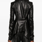 Giacca in pelle naska biker in nero 