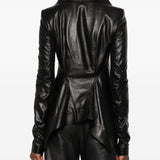 Giacca in pelle naska biker in nero 