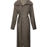 Cappotto con cintura in grigio 