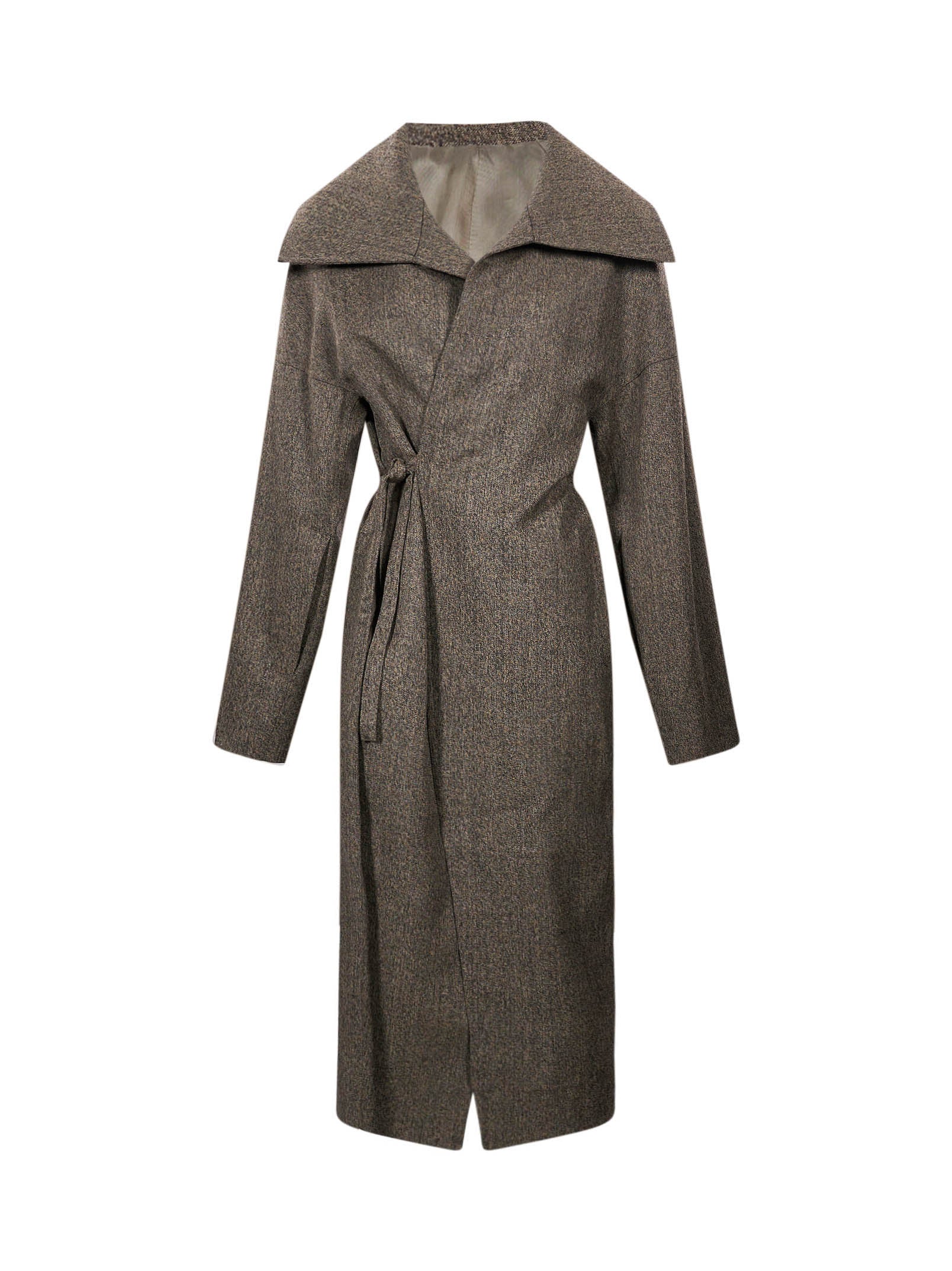 Cappotto con cintura in grigio 