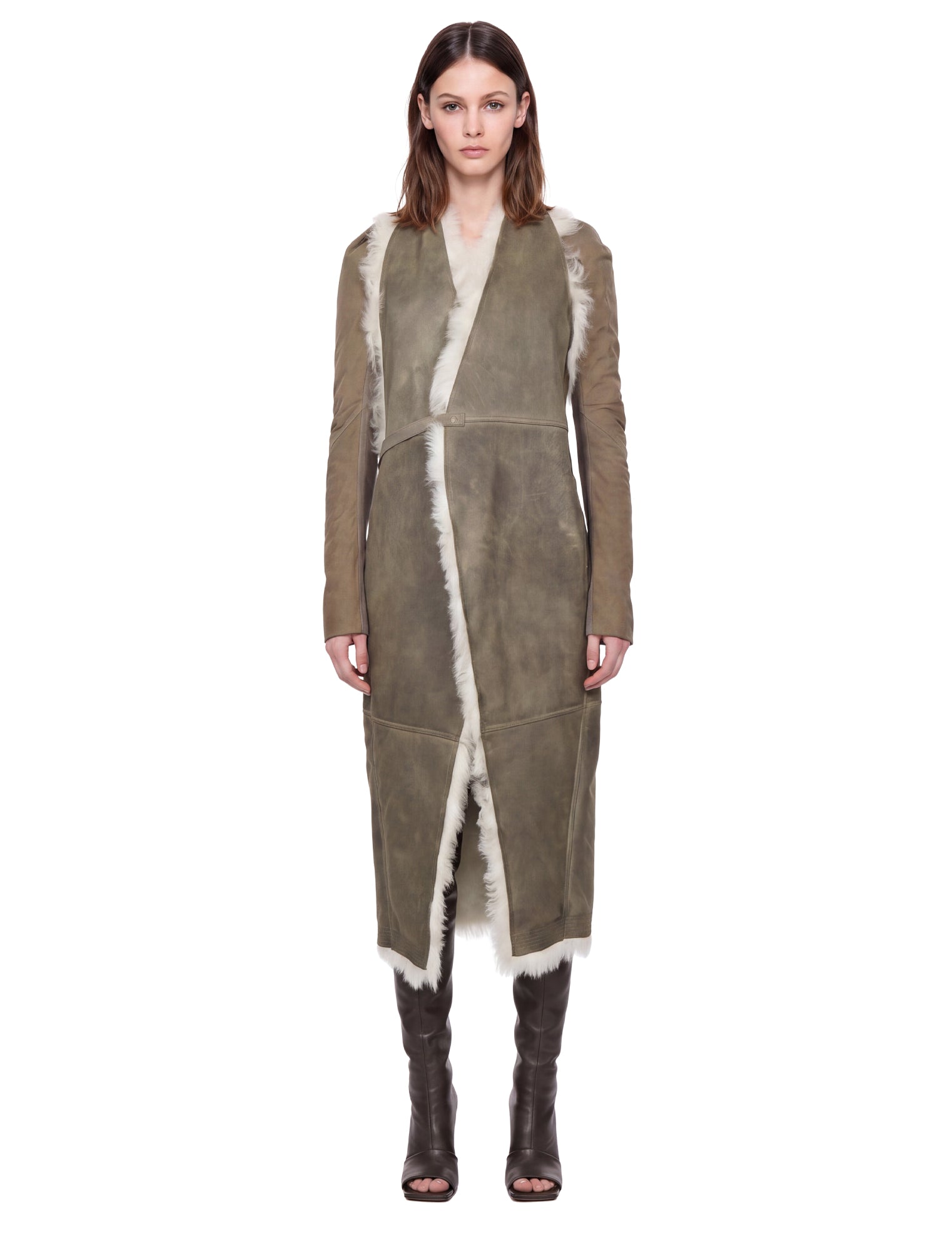 Cappotto a maniche lunghe con cintura cyclops in grigio 