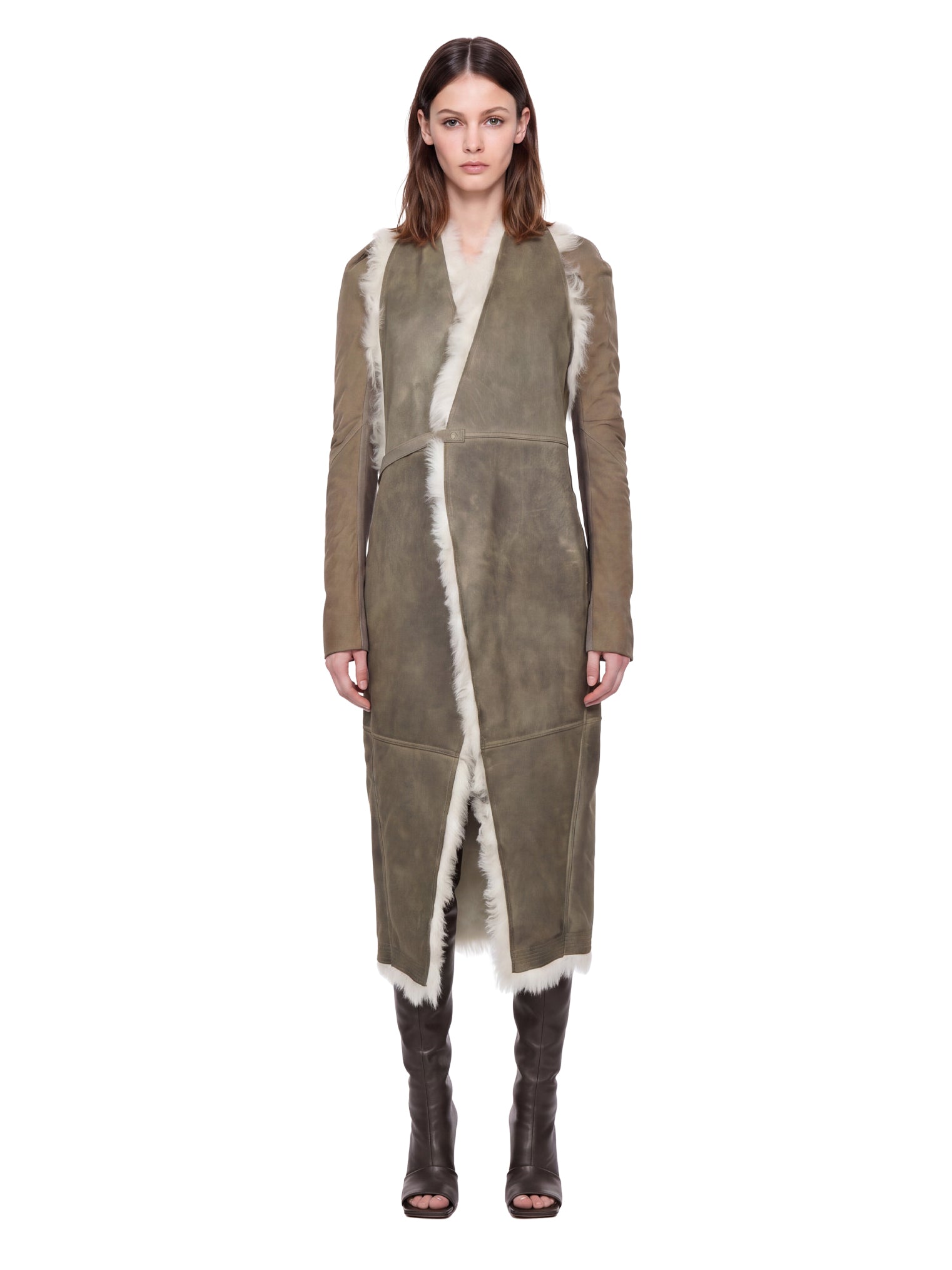 Cappotto a maniche lunghe con cintura cyclops in grigio 