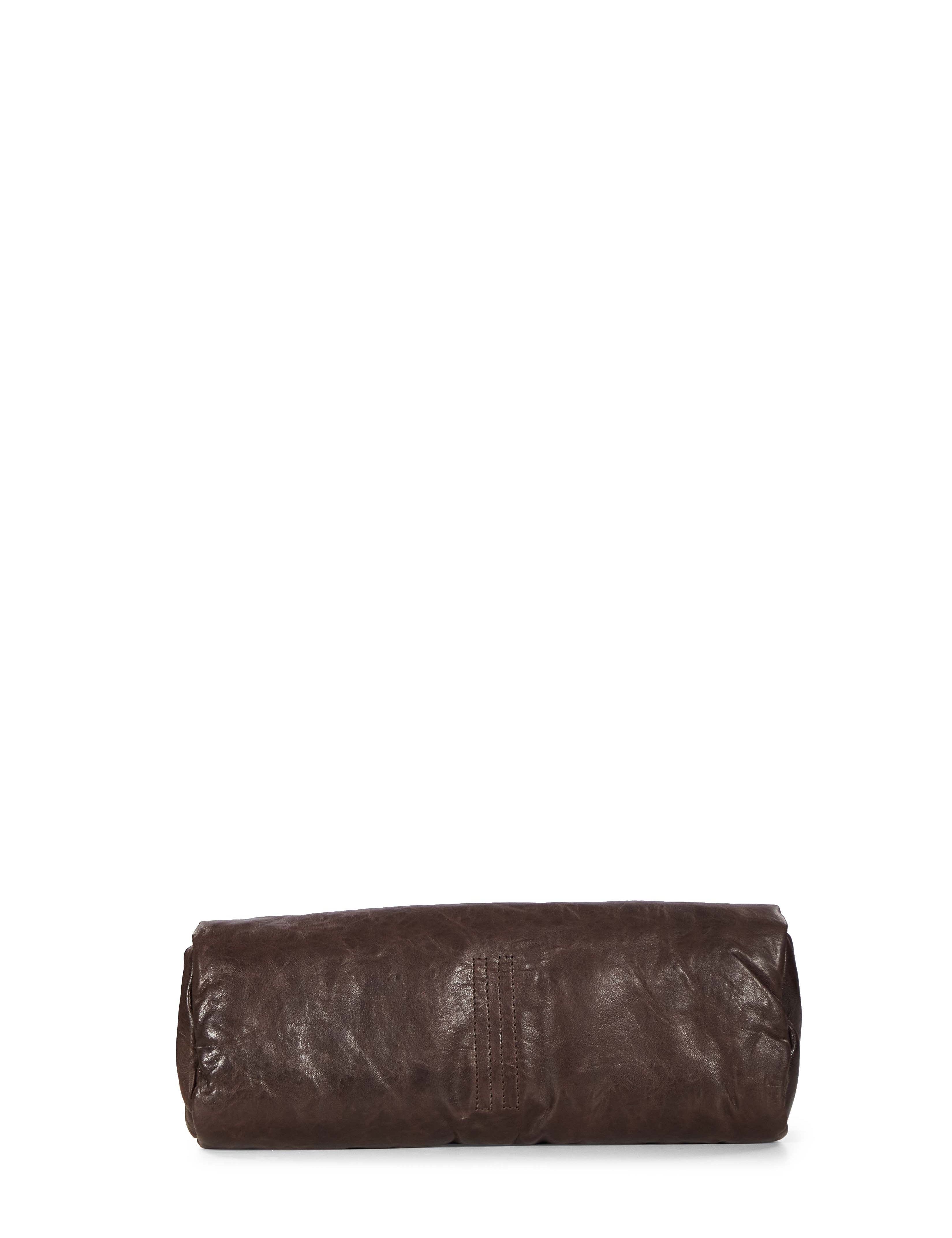 Clutch soft in pelle in marrone 