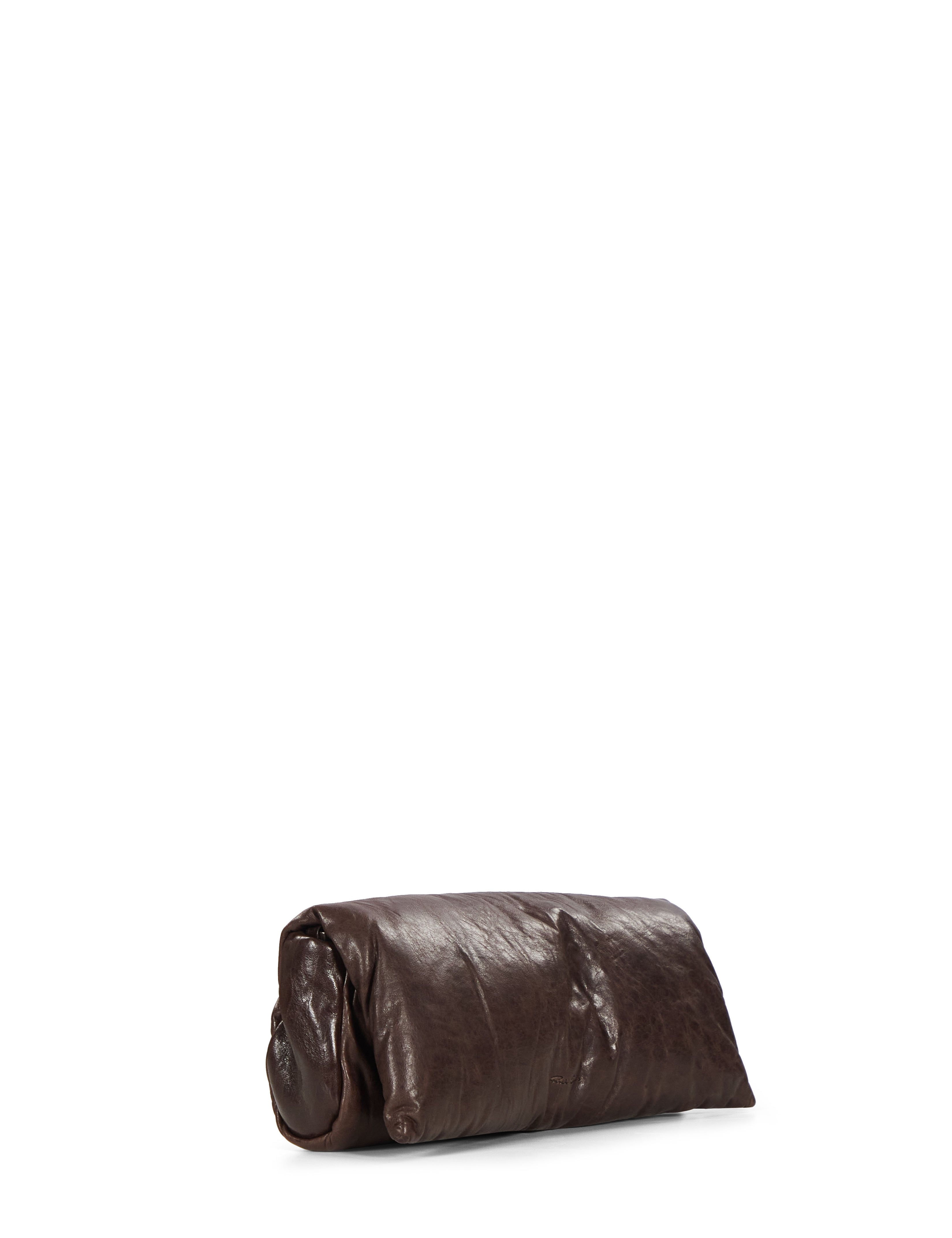 Clutch soft in pelle in marrone 