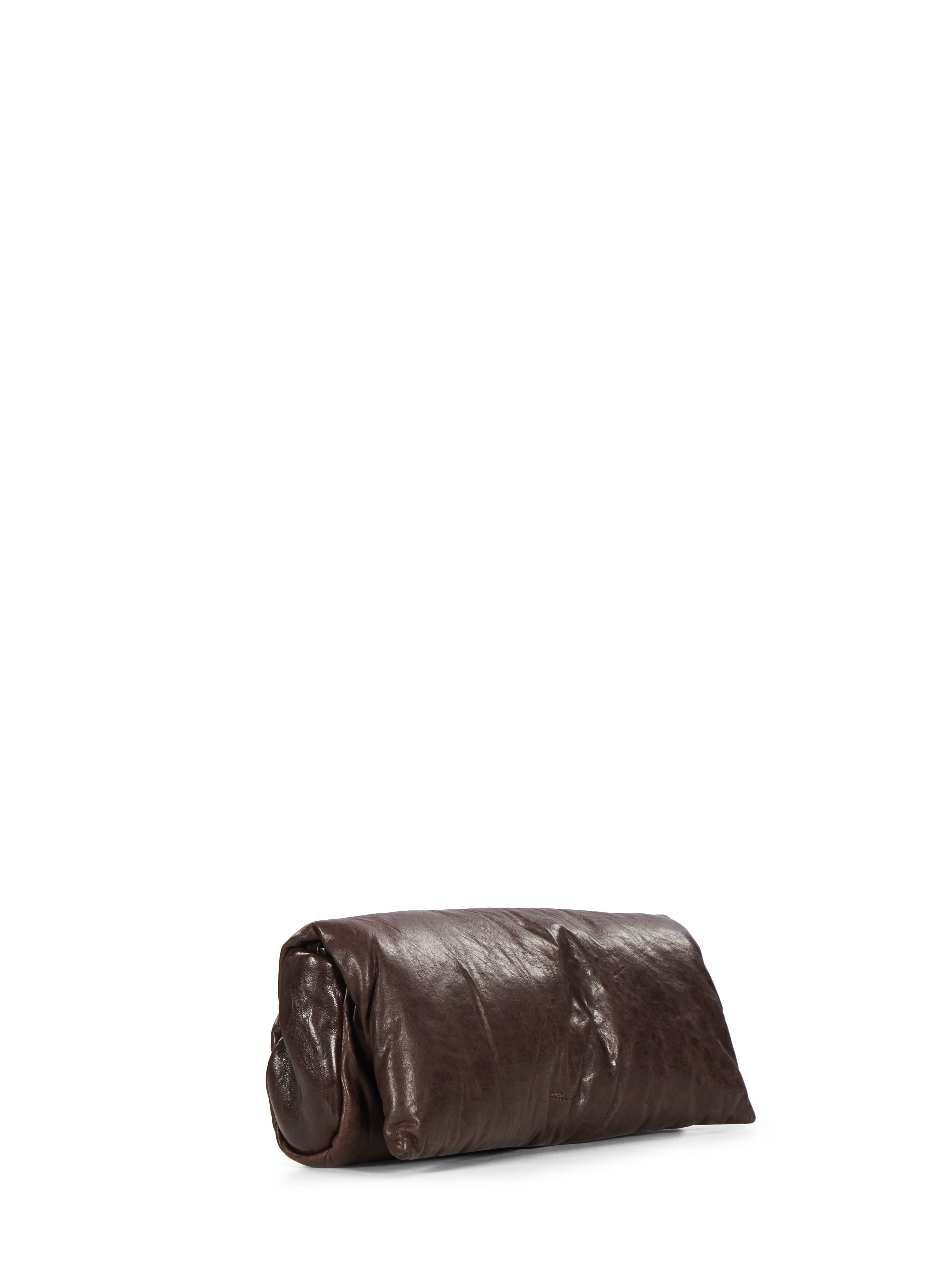 Clutch soft in pelle in marrone 