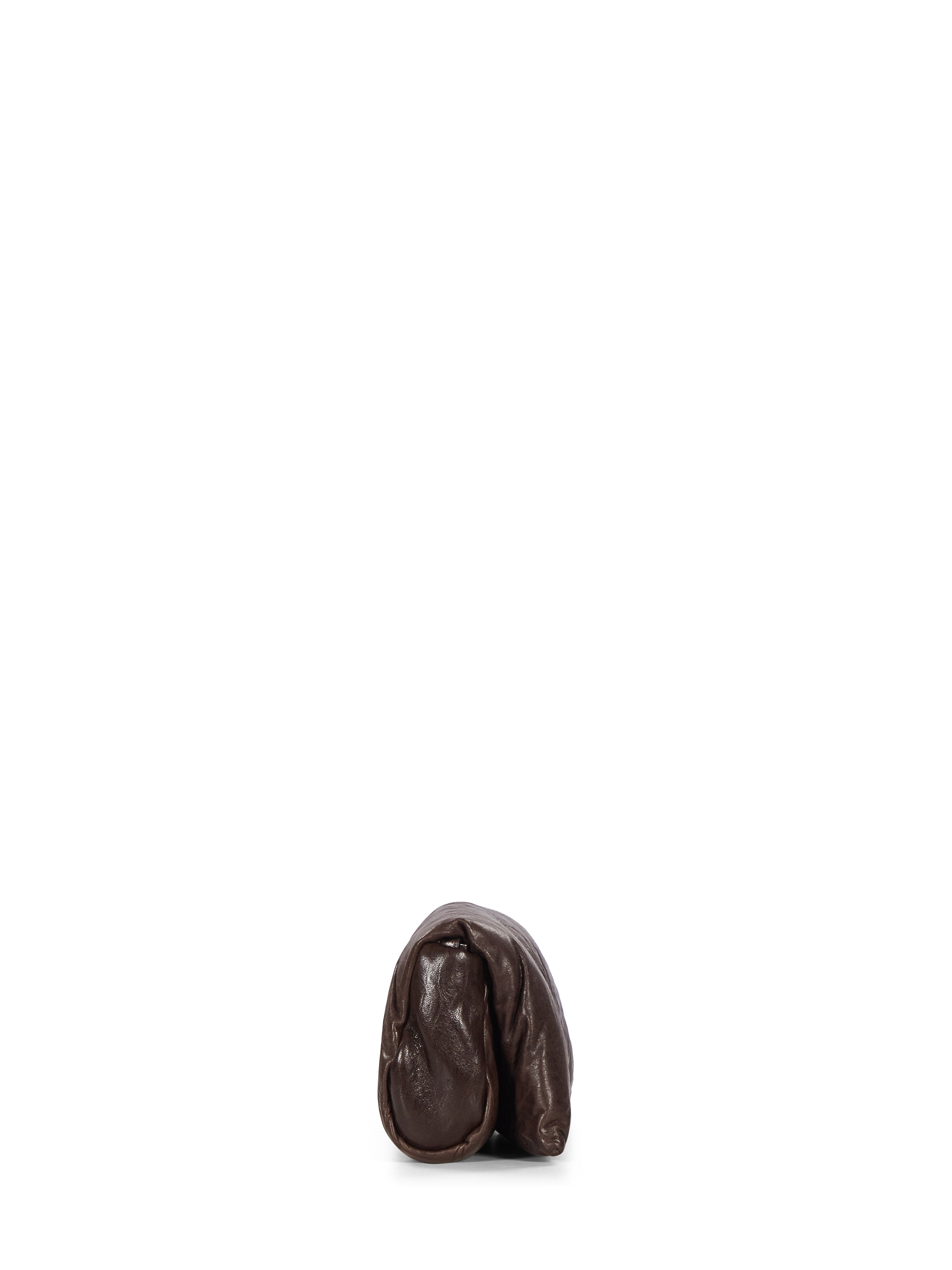 Clutch soft in pelle in marrone 
