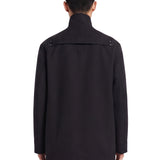 Giacca con cappuccio collared mac in nero 