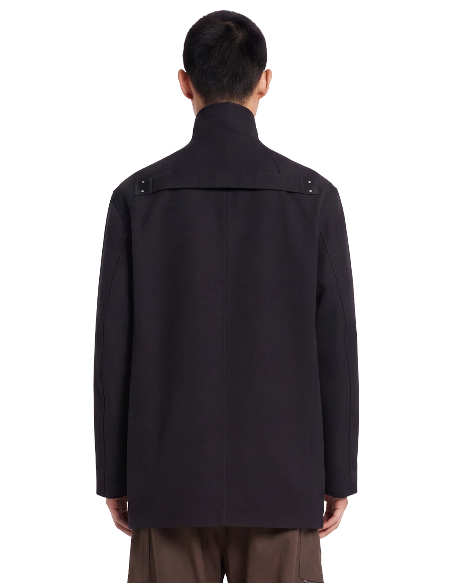 Giacca con cappuccio collared mac in nero 