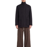Giacca con cappuccio collared mac in nero 