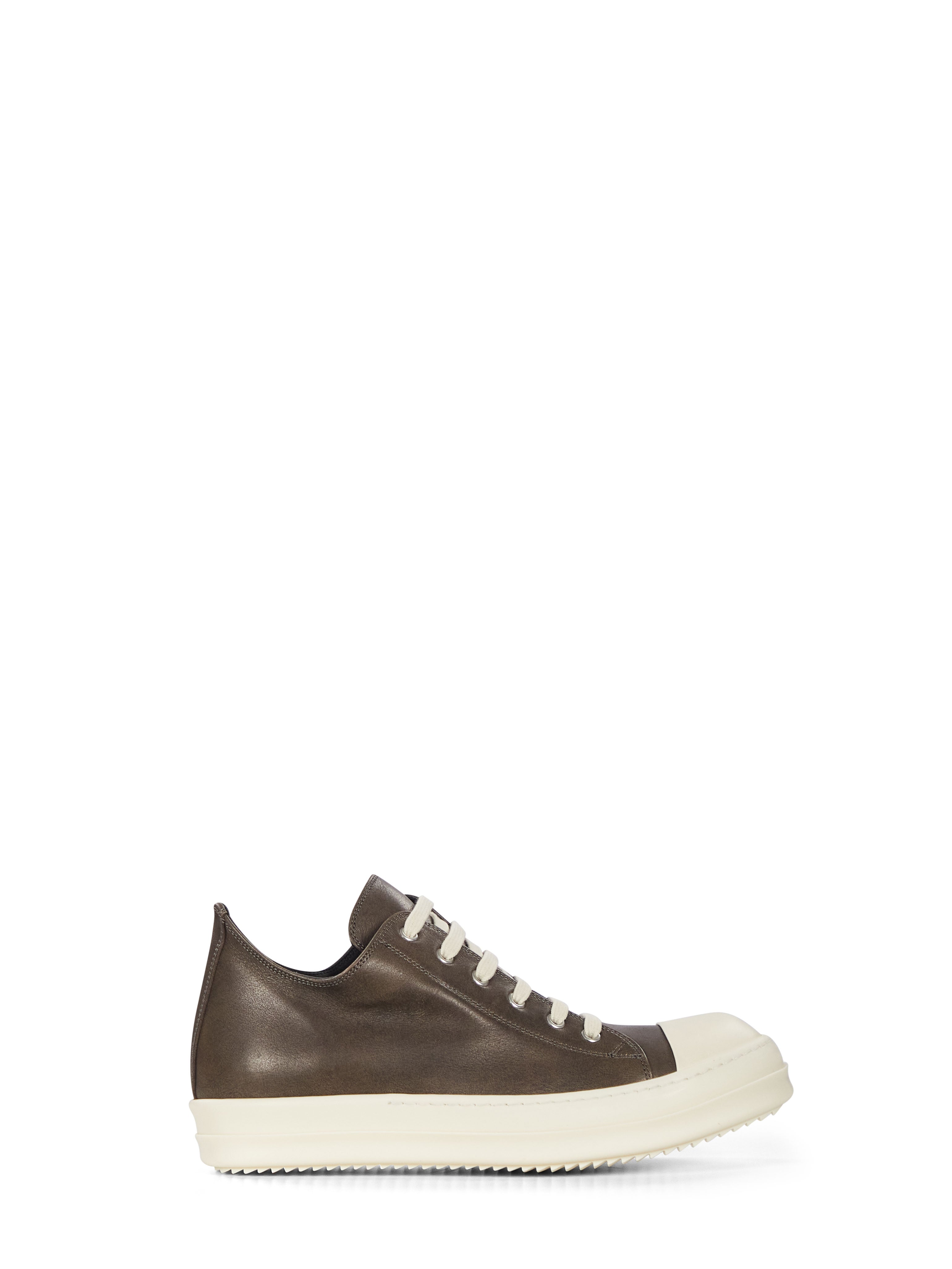 Sneakers basse in pelle in grigio 
