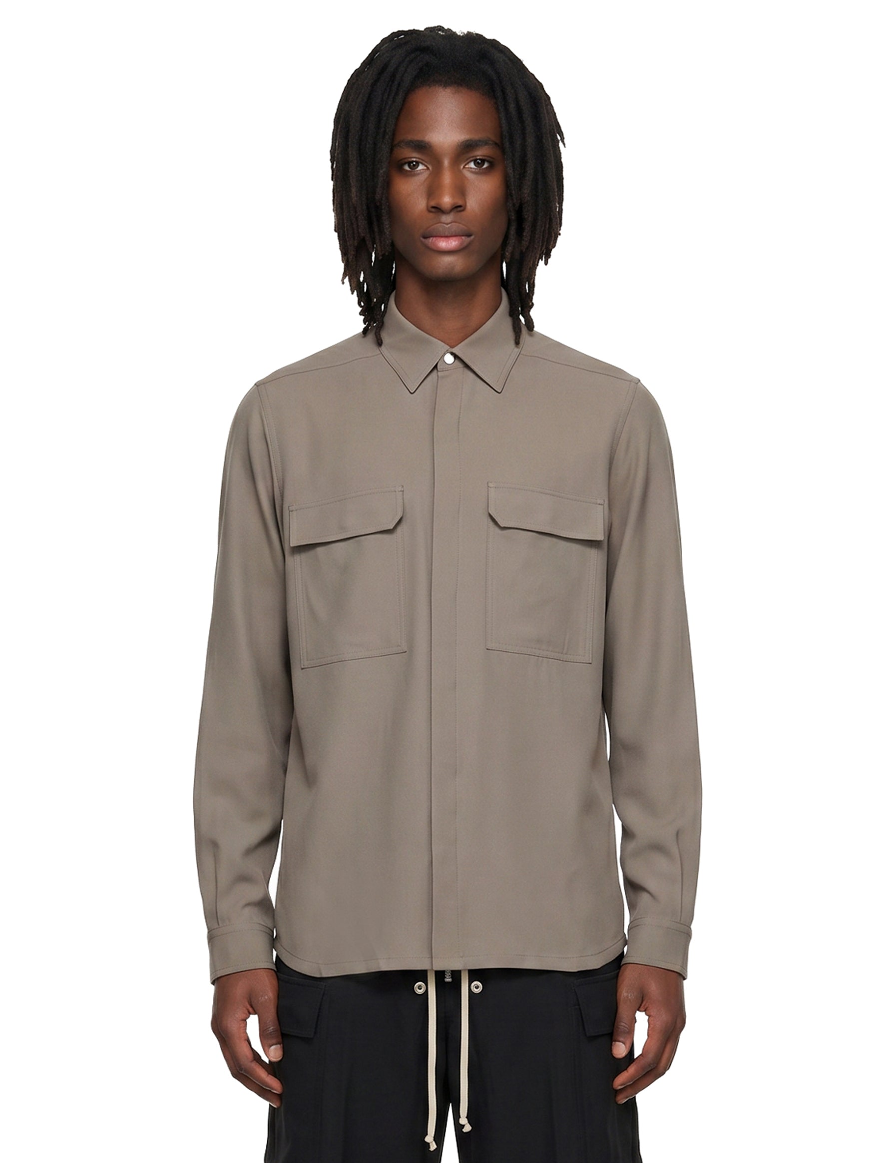 Camicia con tasche in verde 