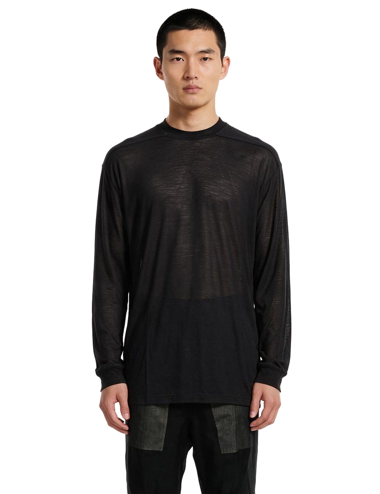 T-shirt a maniche lunghe jumbo in nero 