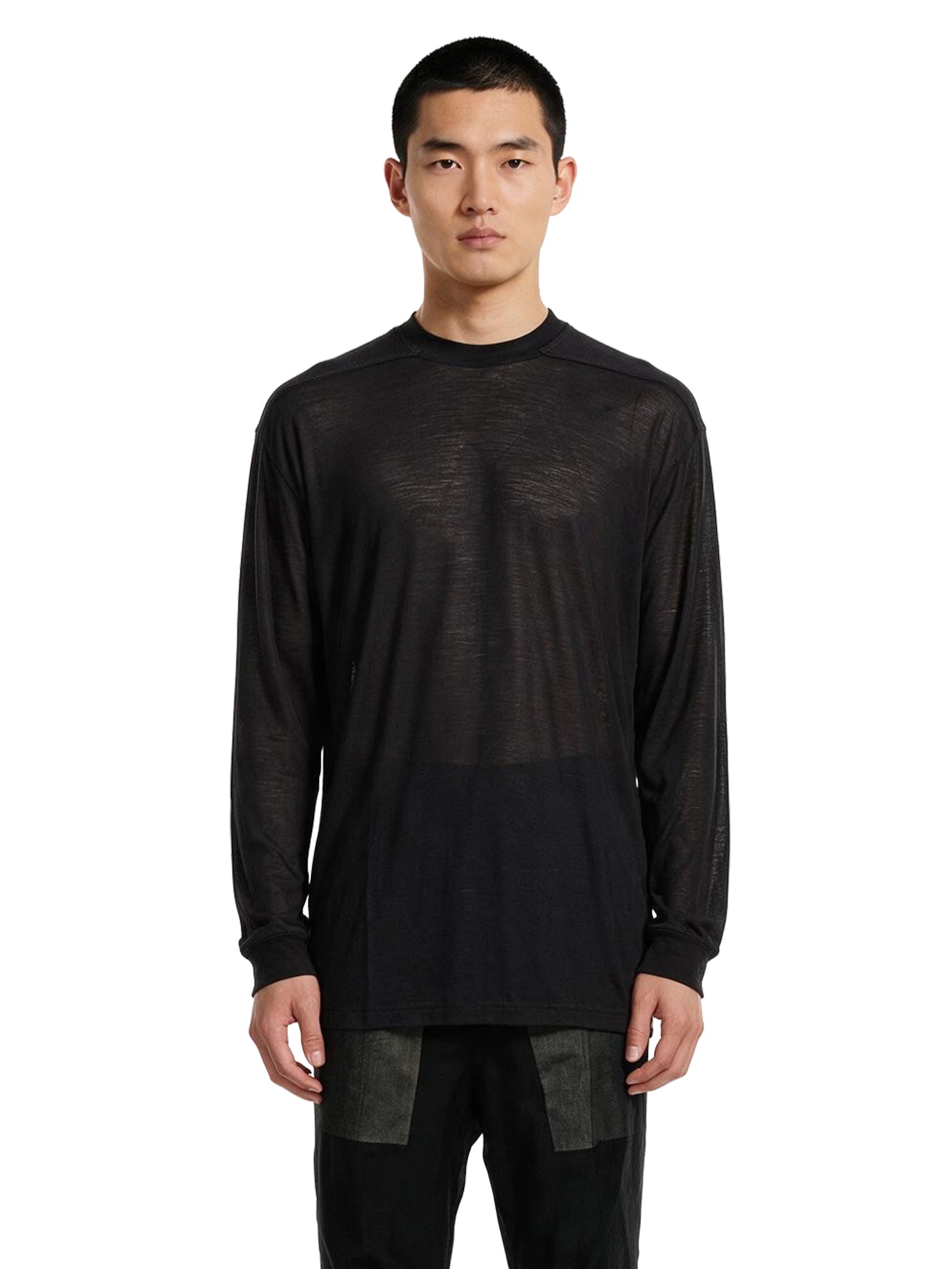 T-shirt a maniche lunghe Jumbo in nero 