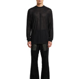 T-shirt a maniche lunghe Jumbo in nero 