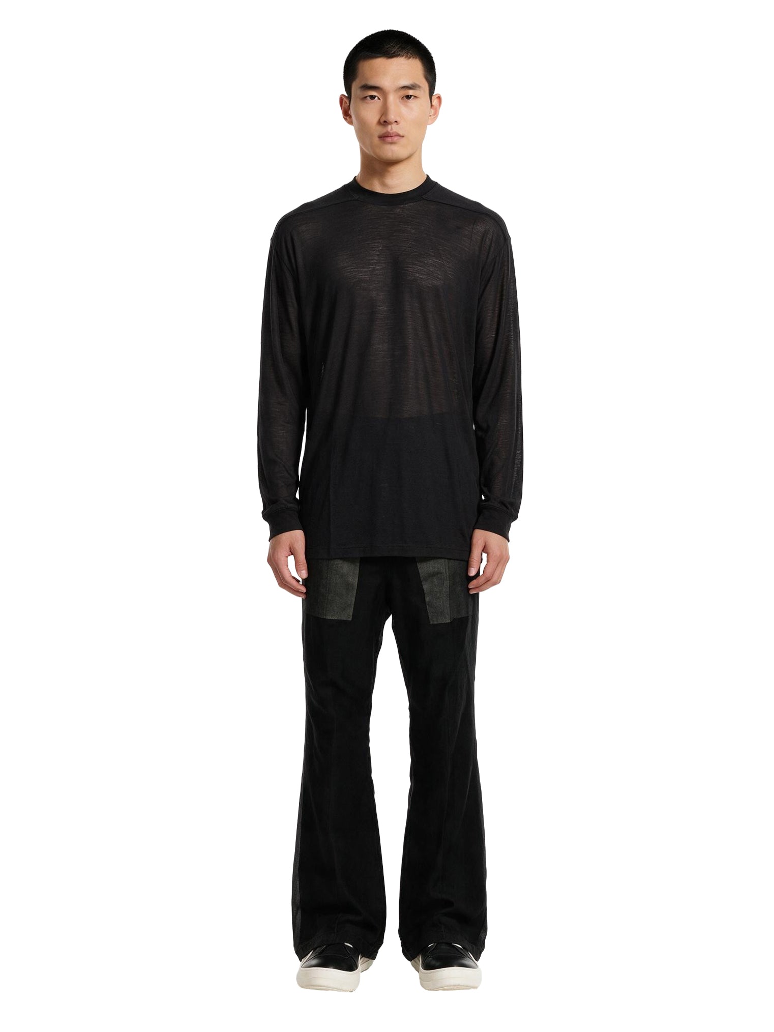 T-shirt a maniche lunghe Jumbo in nero 