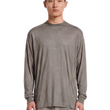 T-shirt a maniche lunghe jumbo in grigio 