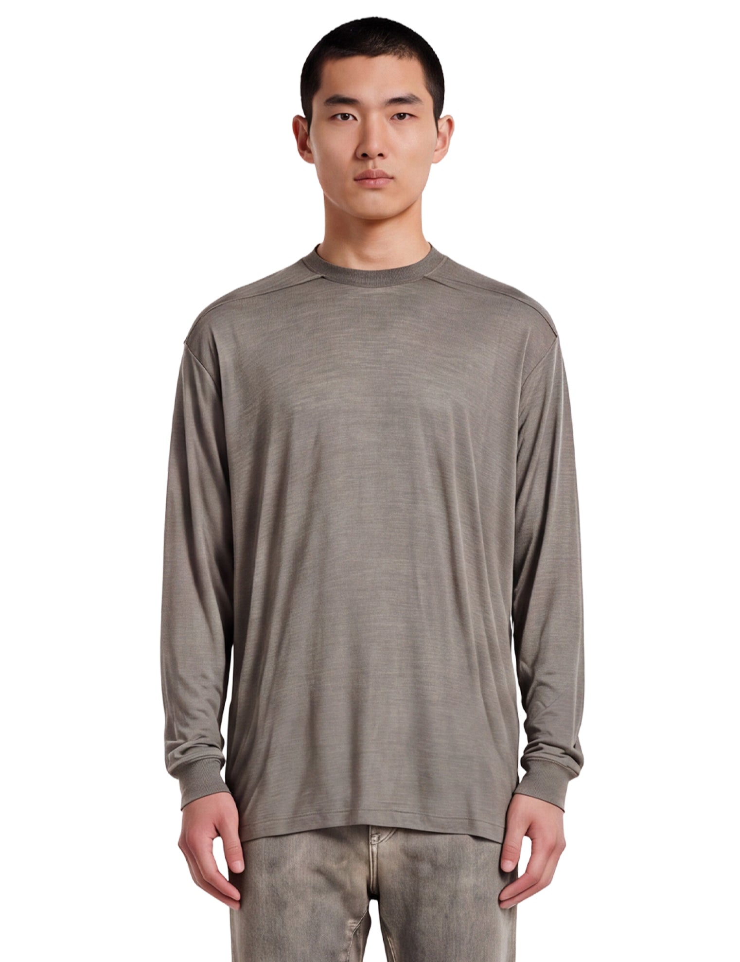 T-shirt a maniche lunghe jumbo in grigio 