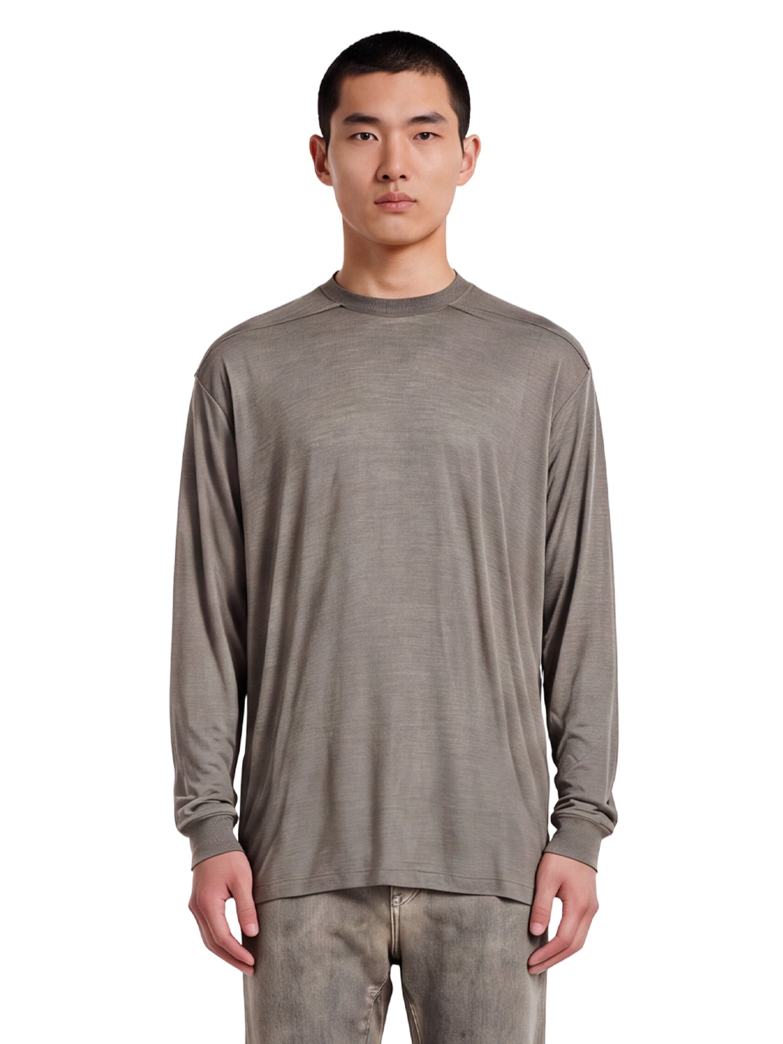 T-shirt a maniche lunghe jumbo in grigio 