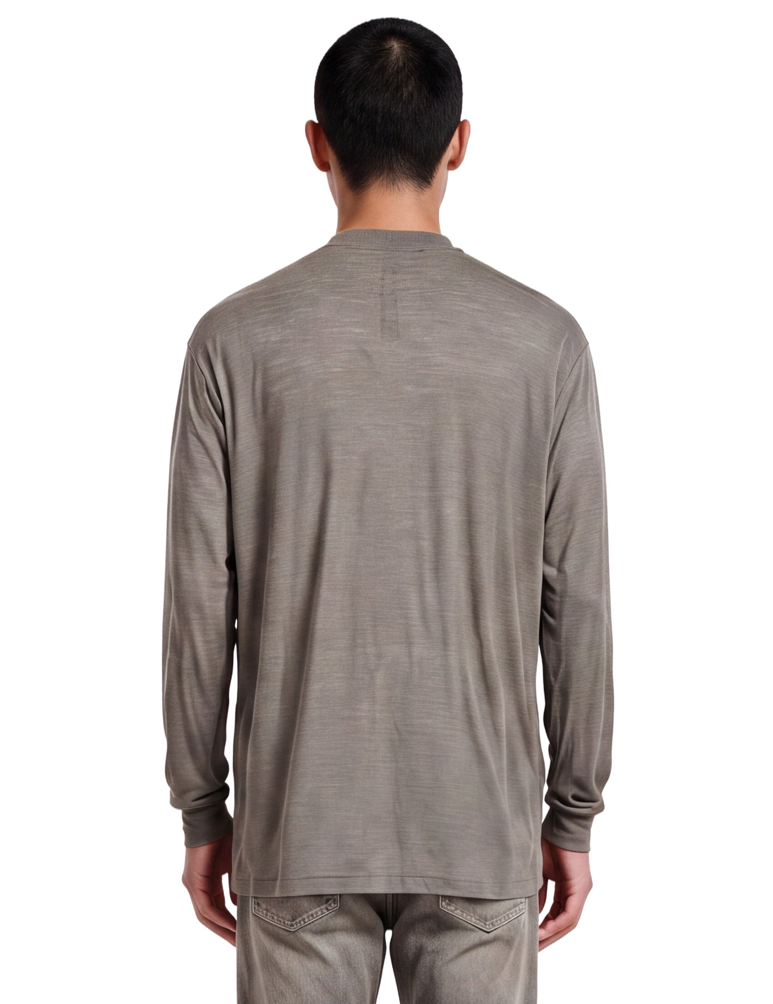 T-shirt a maniche lunghe jumbo in grigio 