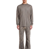 T-shirt a maniche lunghe jumbo in grigio 
