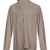 Camicia a collo alto island in verde 