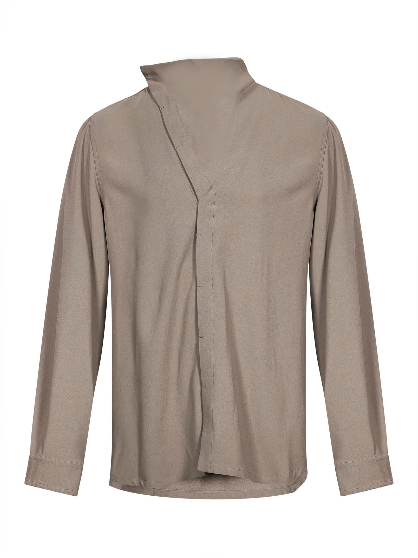 Camicia a collo alto island in verde 