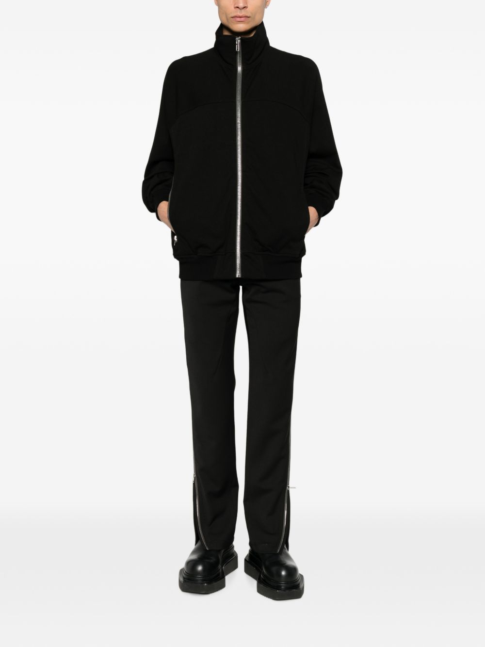 Pantaloni Vega con zip laterali in nero 