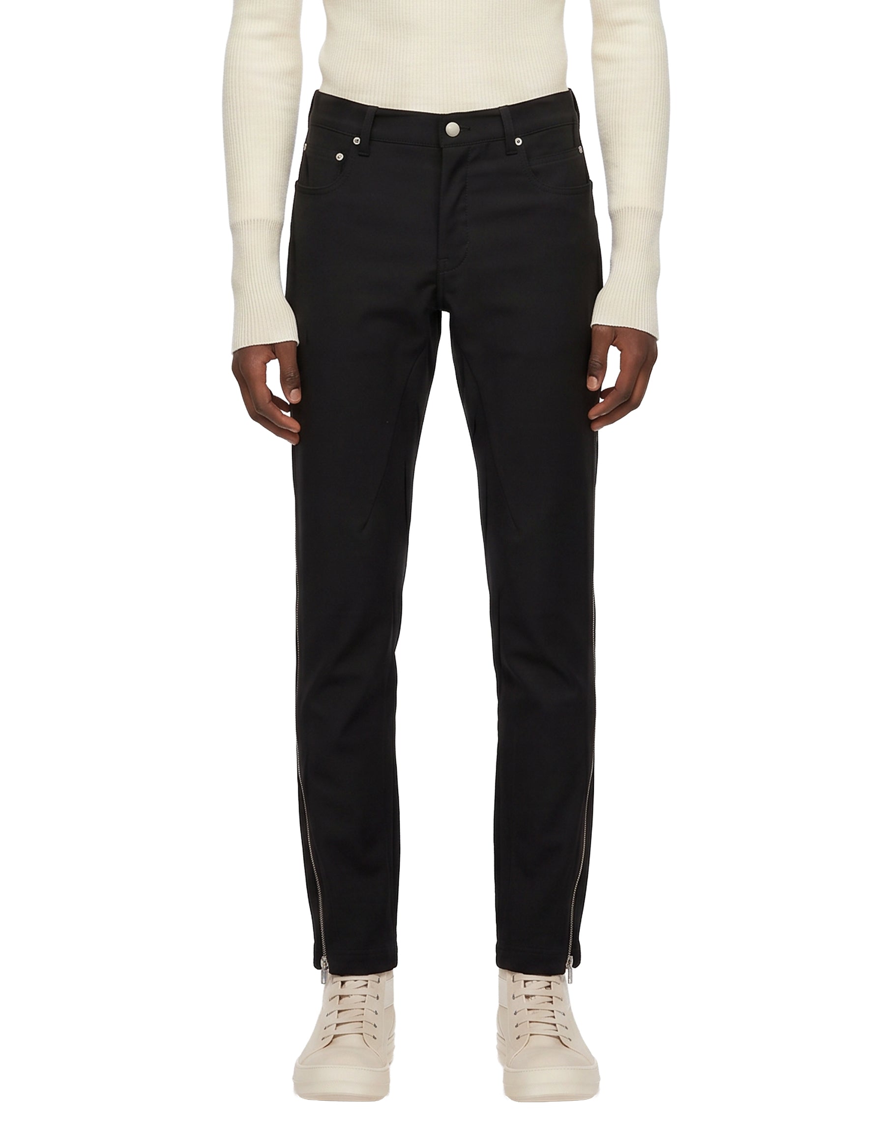 Pantaloni Vega con zip laterali in nero 