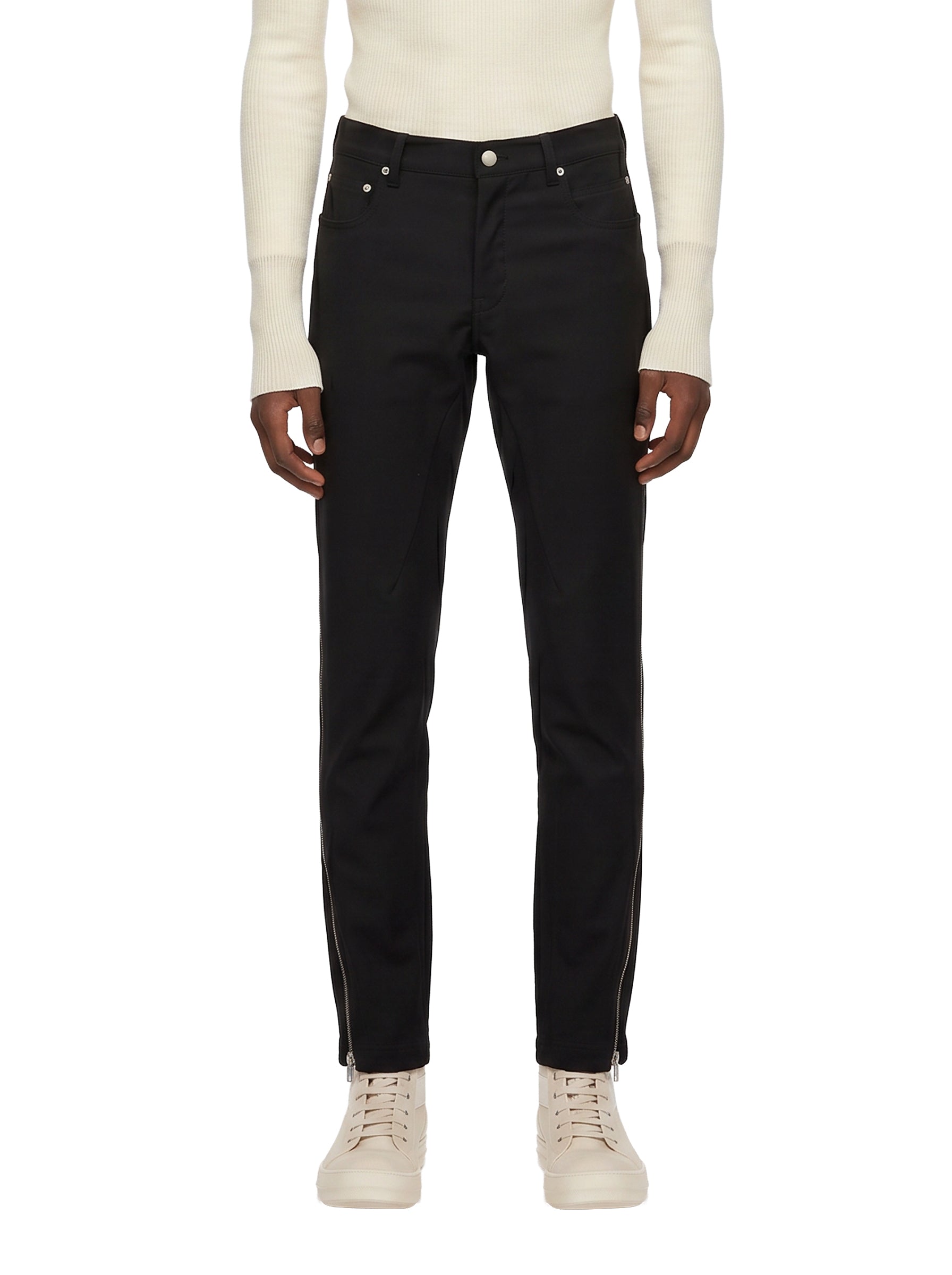 Pantaloni Vega con zip laterali in nero 