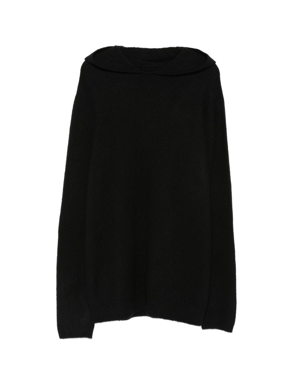 Maglione con cappuccio in cashmere in nero 