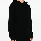 Maglione con cappuccio in cashmere in nero 
