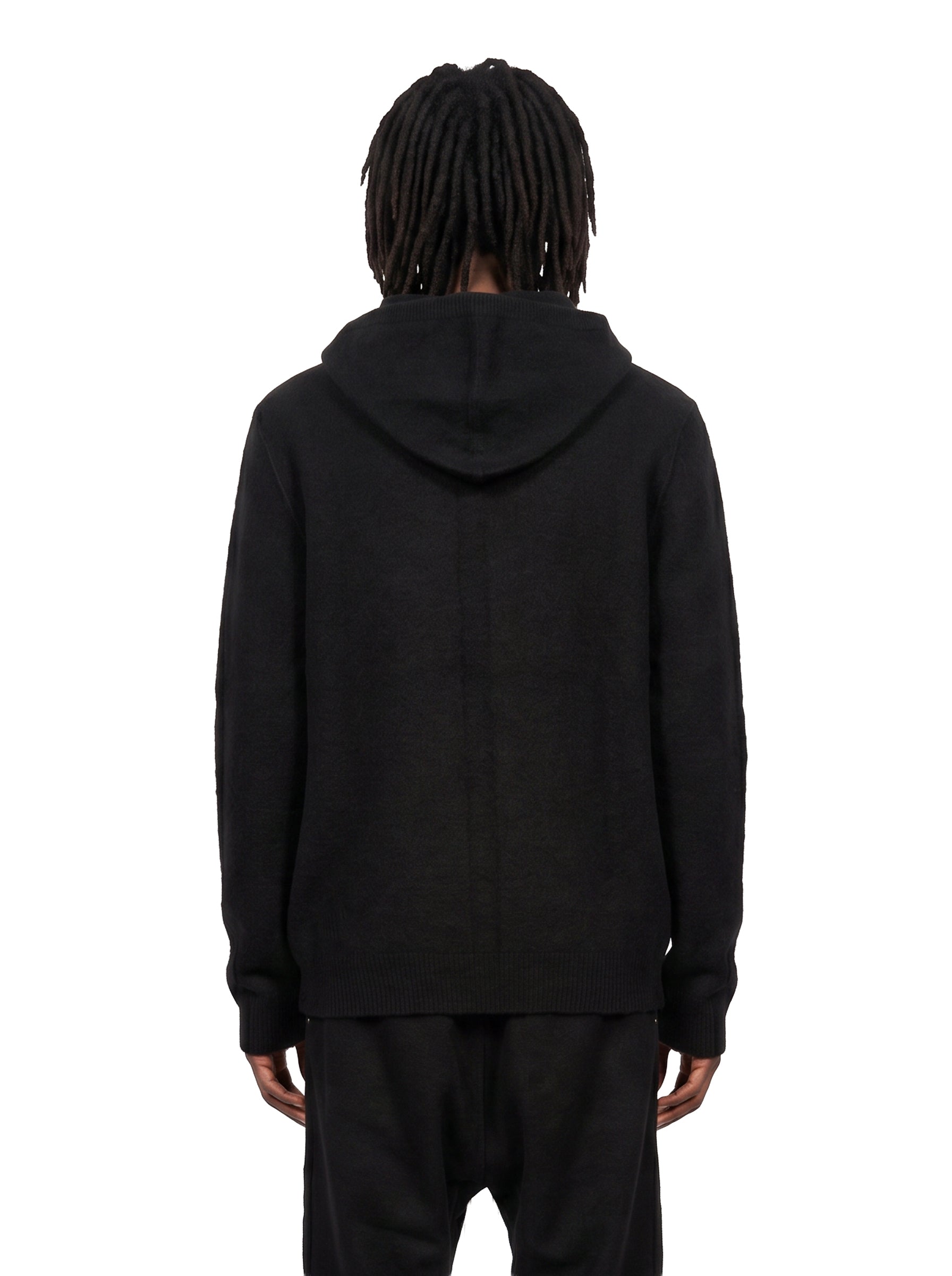 Maglione con cappuccio in cashmere in nero 