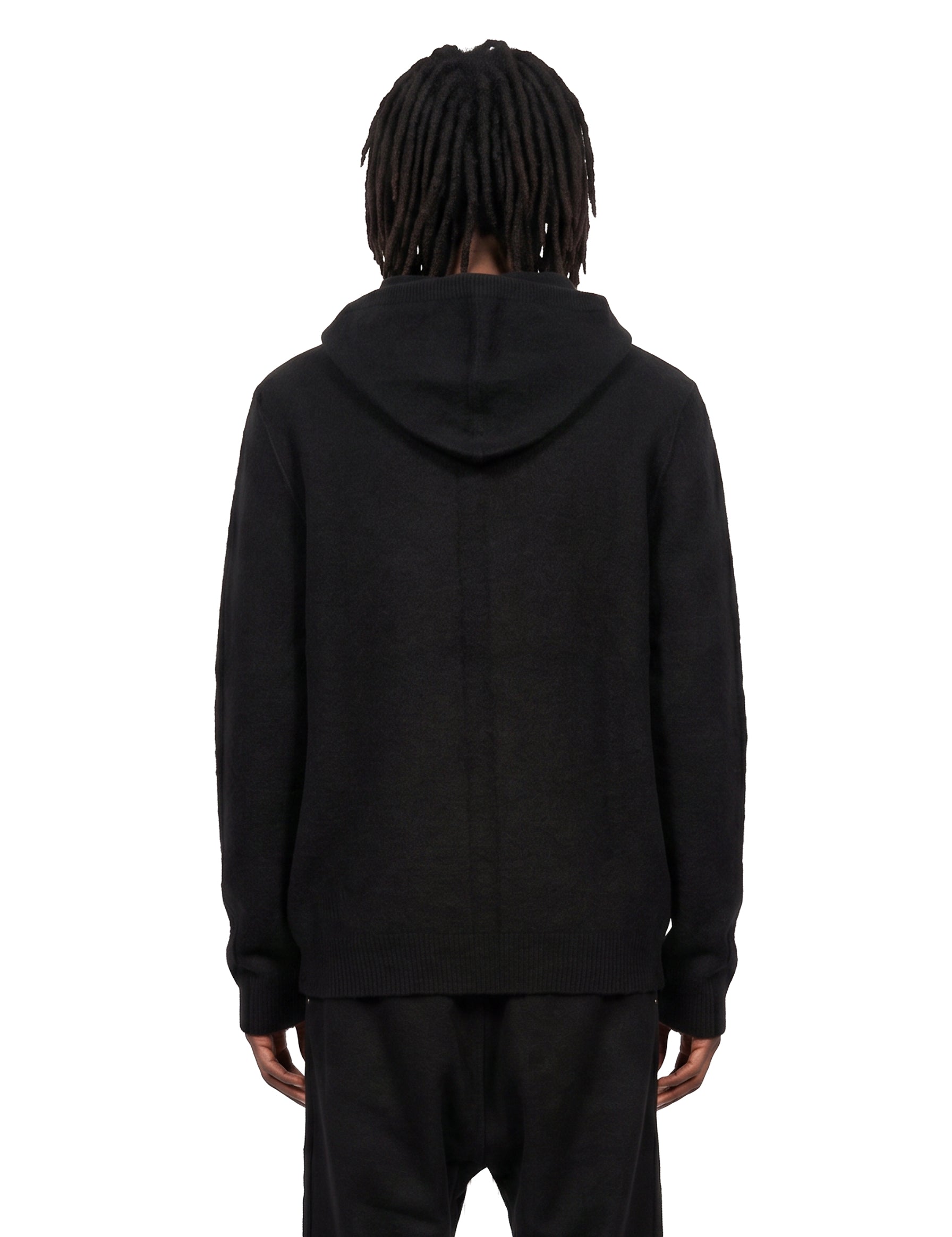 Maglione con cappuccio in cashmere in nero 