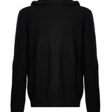 Maglione con cappuccio in cashmere in nero 