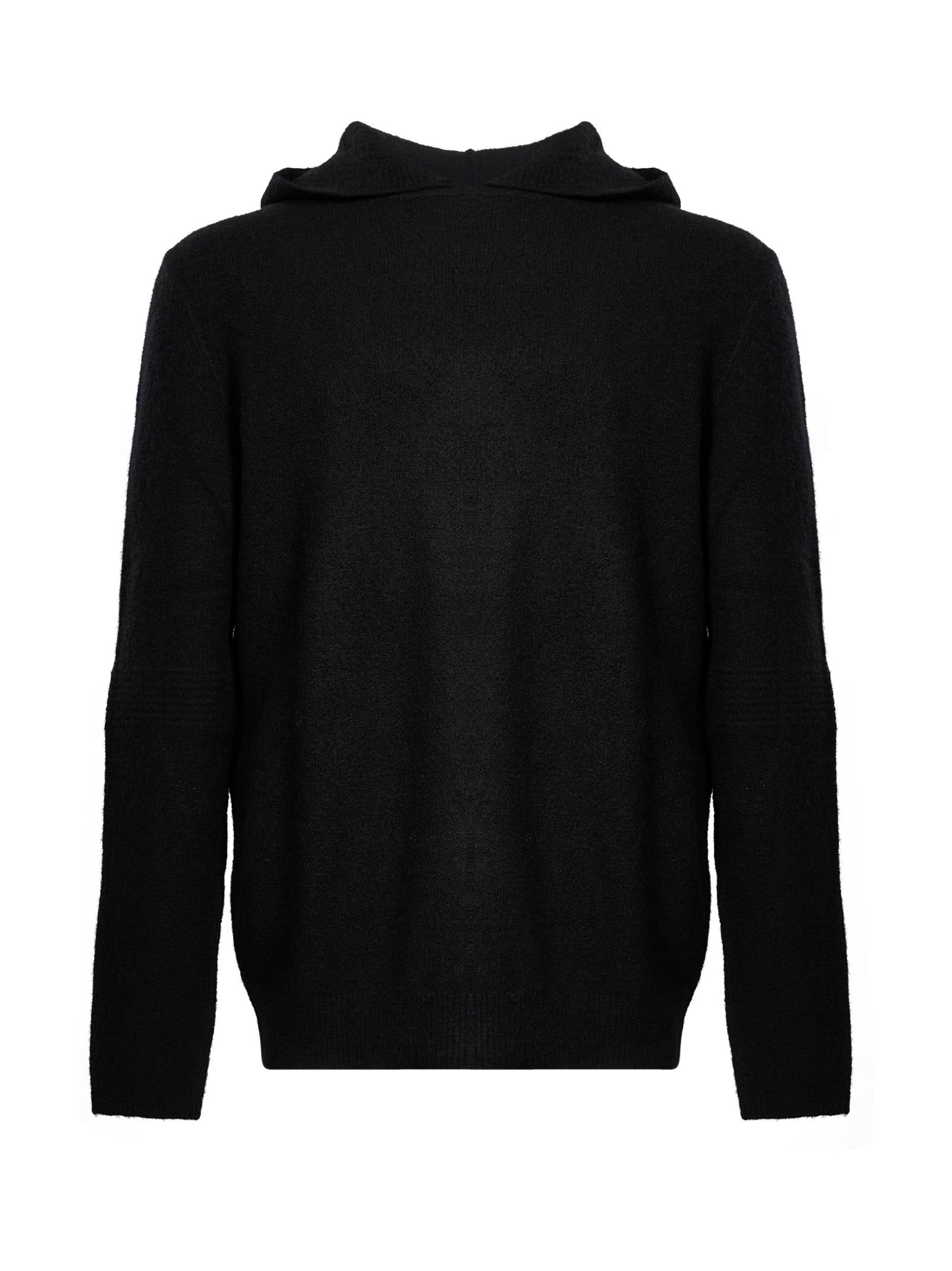 Maglione con cappuccio in cashmere in nero 