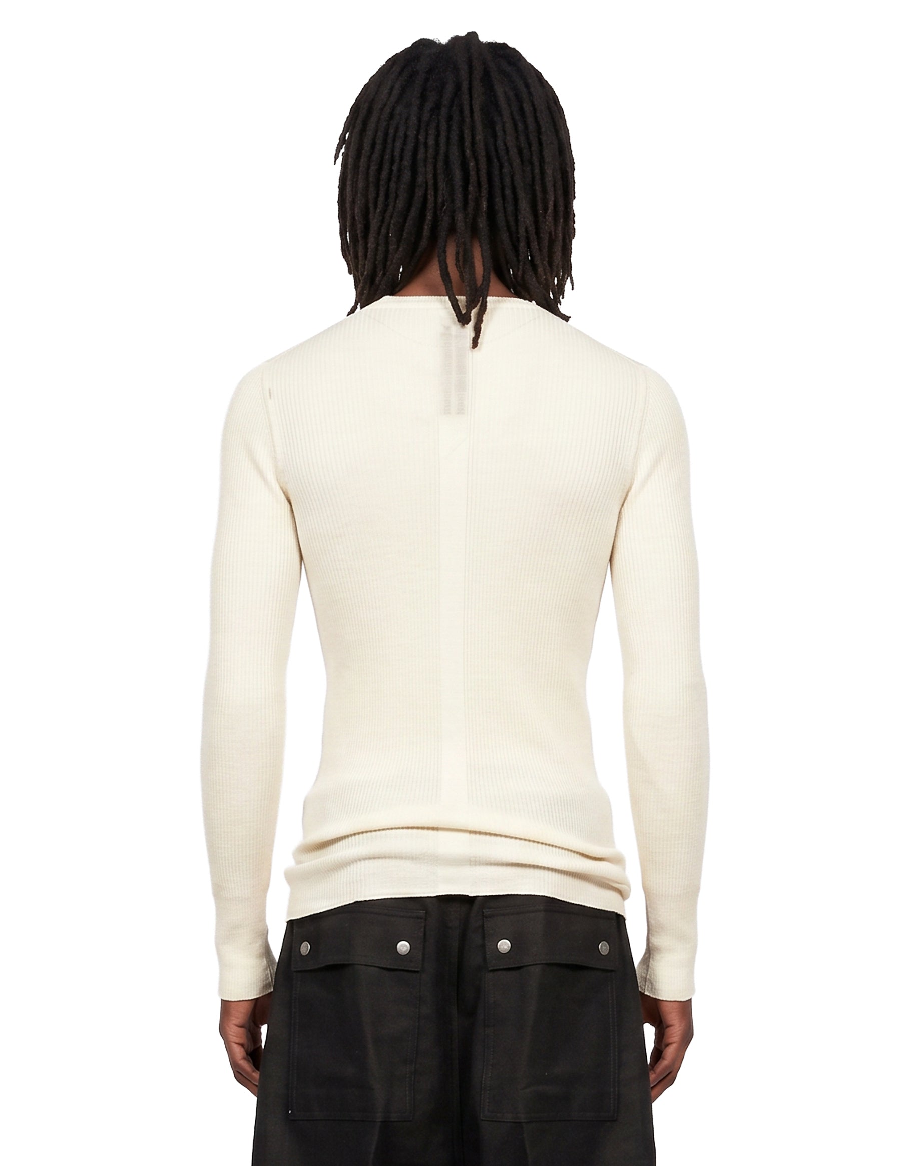 Maglione a coste in beige 