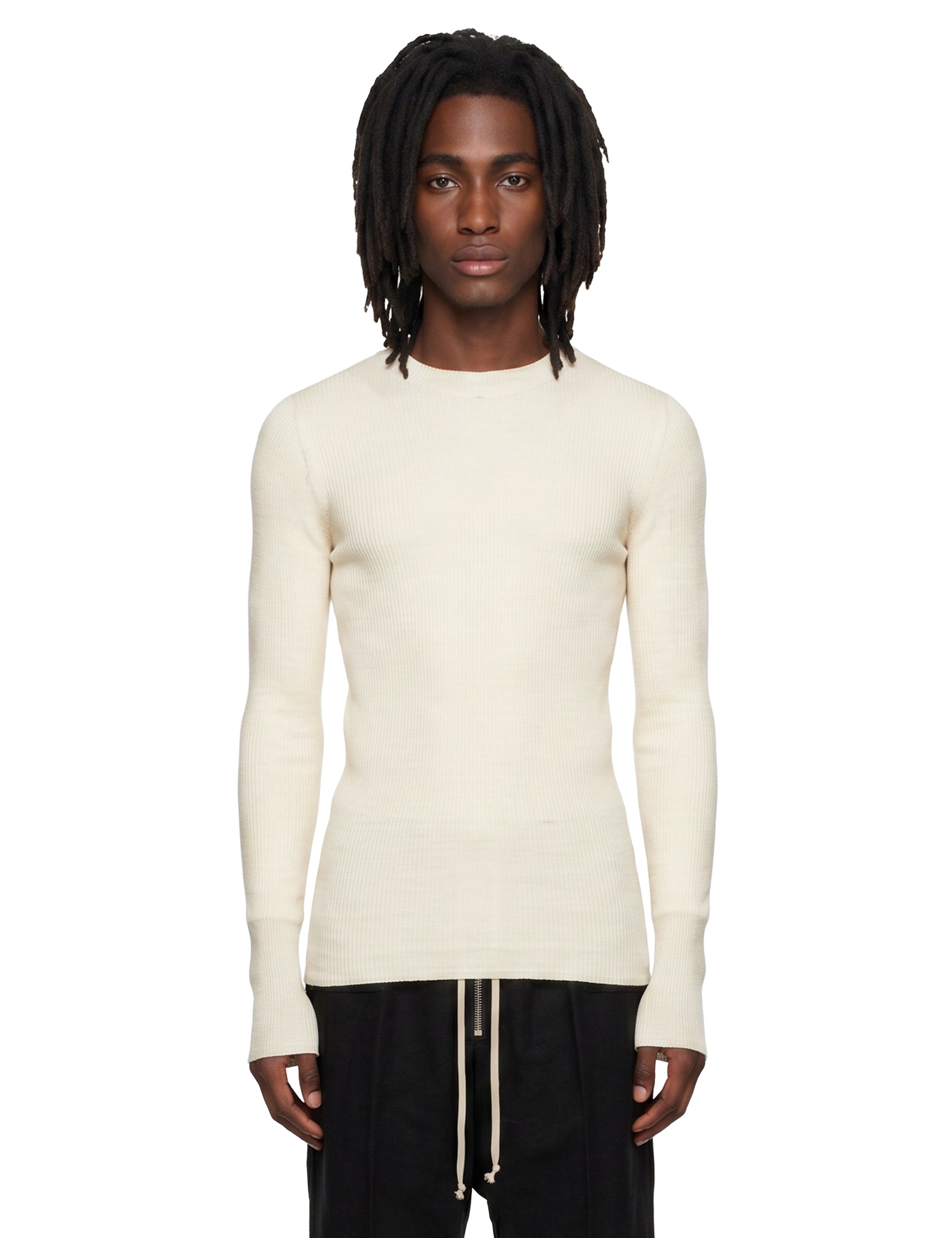 Maglione a coste in beige 