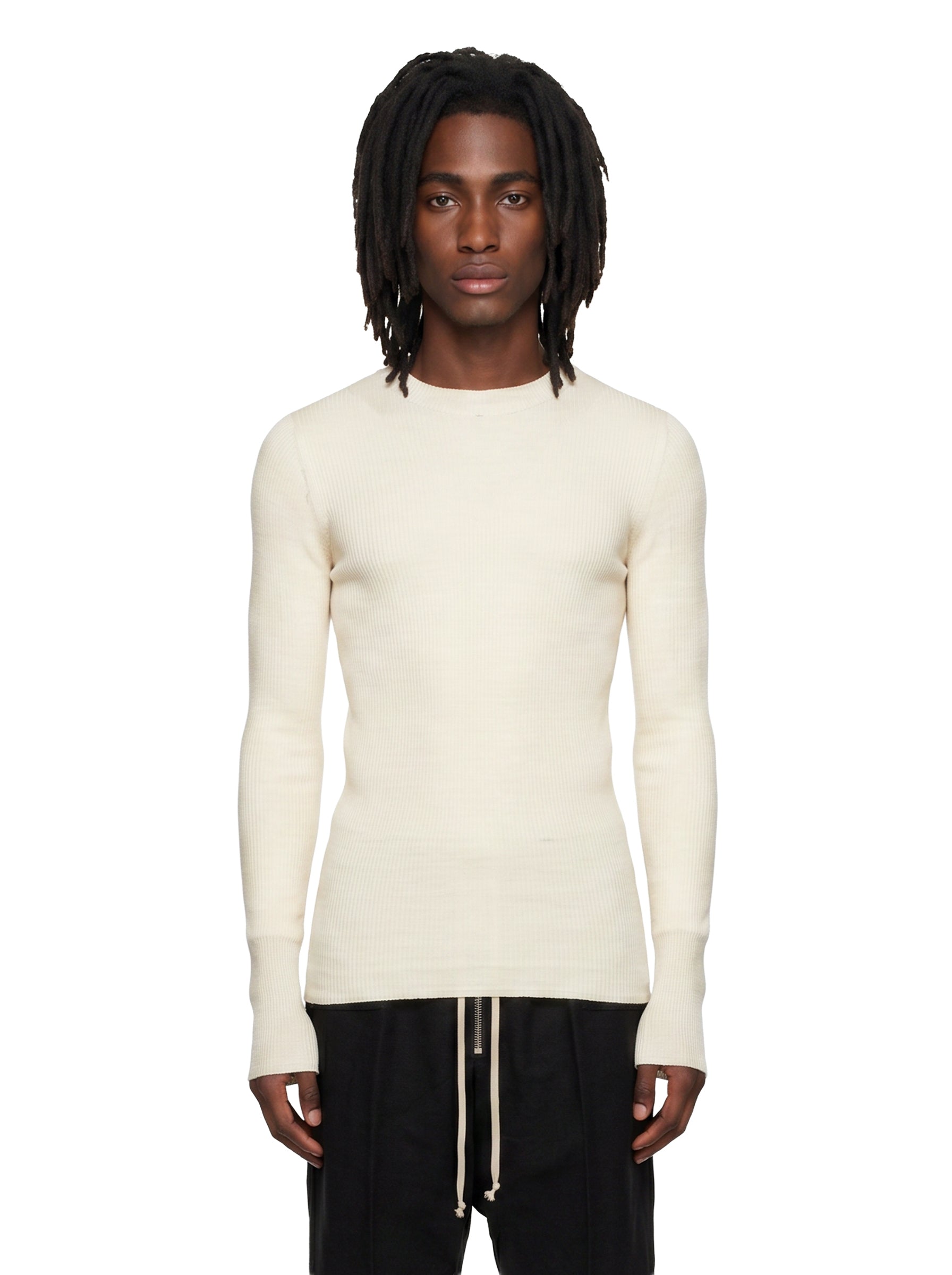 Maglione a coste in beige 