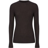 Maglione a coste in lana vergine in marrone 